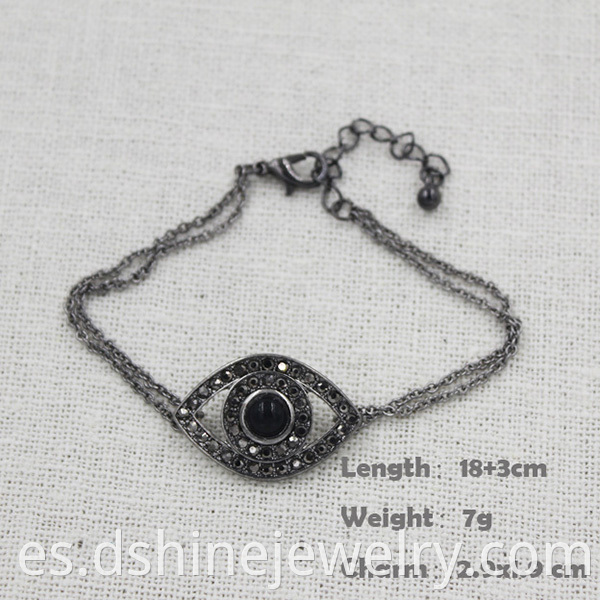 Chain Diamond Evil Eye Bracelet